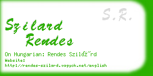 szilard rendes business card